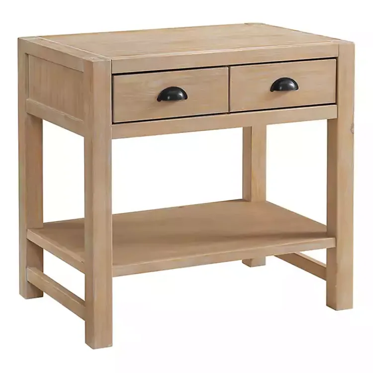 Kirklands Home Natural Wood Grain Open Shelf Nightsd Tan Online
