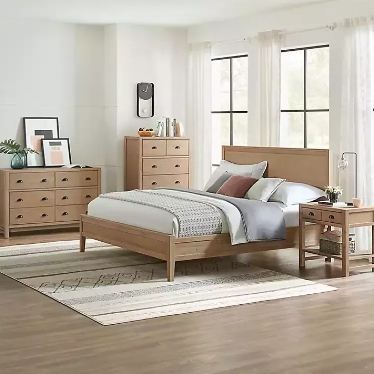 Kirklands Home Natural Wood Grain Panel King Bed Tan Online