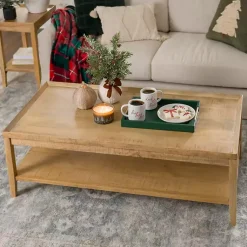 Kirklands Home Natural Wood Hughes Coffee Table Tan Online