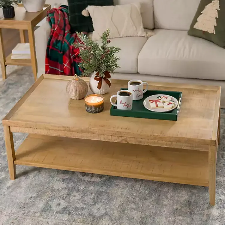 Kirklands Home Natural Wood Hughes Coffee Table Tan Online