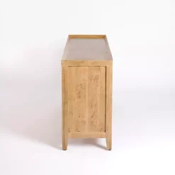 Kirklands Home Natural Wood Hughes Sliding Door Cabinet Tan Discount