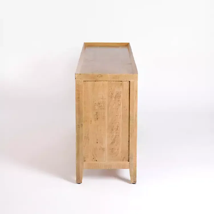 Kirklands Home Natural Wood Hughes Sliding Door Cabinet Tan Discount