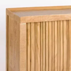 Kirklands Home Natural Wood Hughes Sliding Door Cabinet Tan Discount