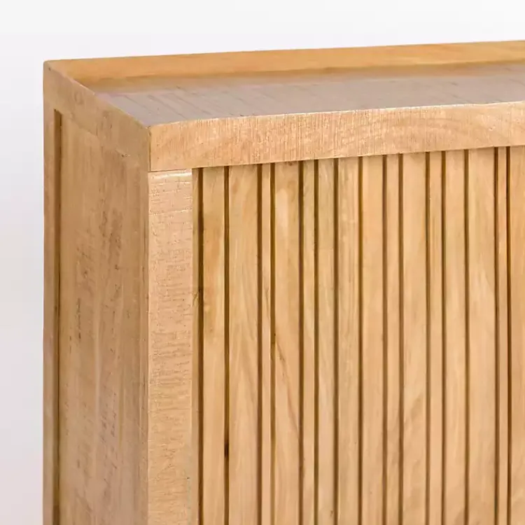 Kirklands Home Natural Wood Hughes Sliding Door Cabinet Tan Discount