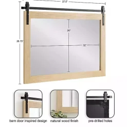 Kirklands Home Natural Wood Metal Barn Door Wall Mirror Hot