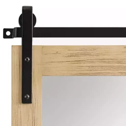 Kirklands Home Natural Wood Metal Barn Door Wall Mirror Hot