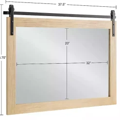 Kirklands Home Natural Wood Metal Barn Door Wall Mirror Hot