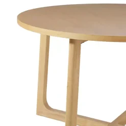 Kirklands Home Natural Wood Modern Round Dining Table Tan Hot