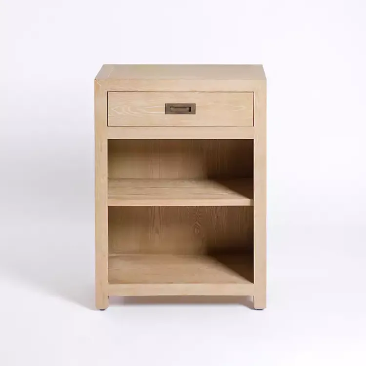 Kirklands Home Natural Wood Open Shelf Modular Cabinet Tan Hot