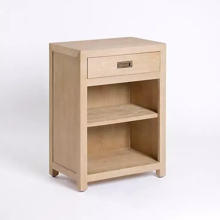 Kirklands Home Natural Wood Open Shelf Modular Cabinet Tan Hot