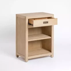 Kirklands Home Natural Wood Open Shelf Modular Cabinet Tan Hot