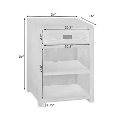 Kirklands Home Natural Wood Open Shelf Modular Cabinet Tan Hot