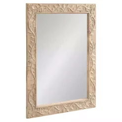 Kirklands Home Natural Wood Ornate Carved Wall Mirror Tan Best