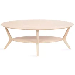 Kirklands Home Natural Wood Oval Nile Coffee Table Tan