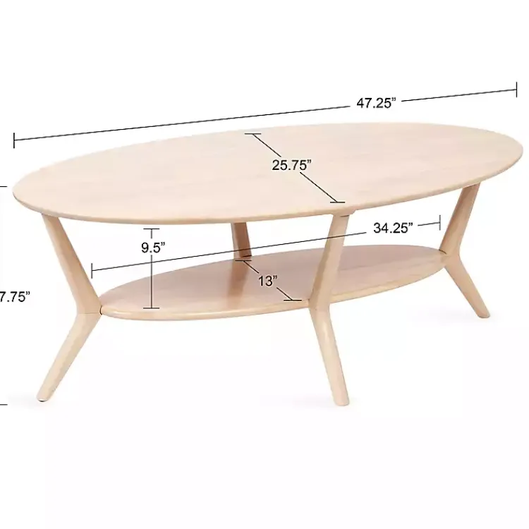 Kirklands Home Natural Wood Oval Nile Coffee Table Tan