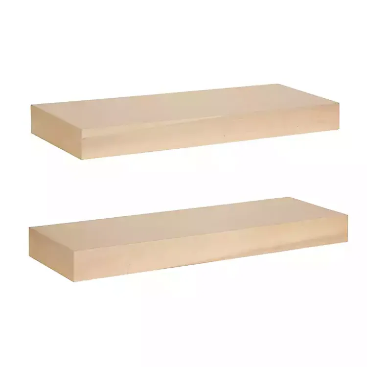 Kirklands Home Natural Wood 2-pc. Floating Shelves, 24 in. Clearance