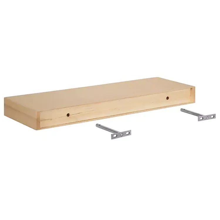 Kirklands Home Natural Wood 2-pc. Floating Shelves, 24 in. Clearance