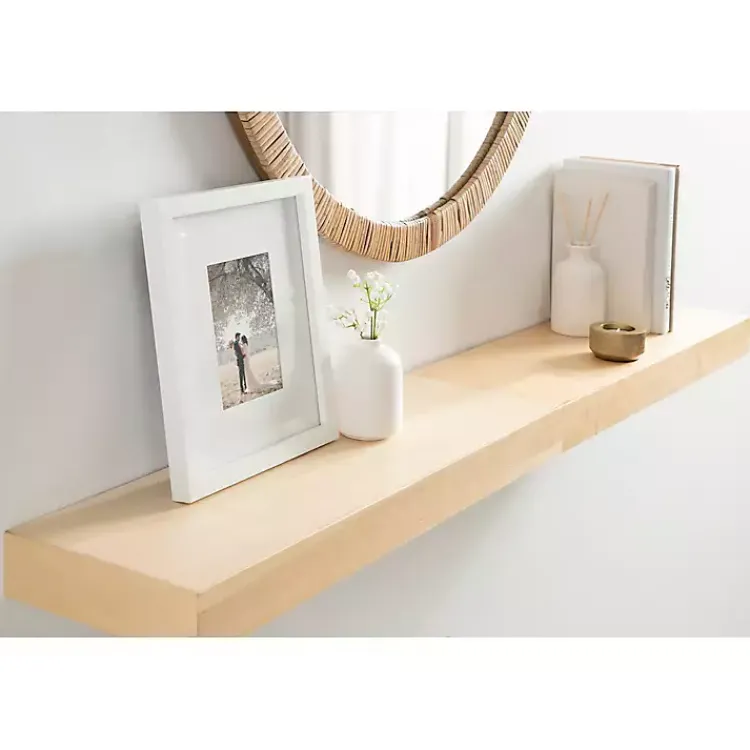 Kirklands Home Natural Wood 2-pc. Floating Shelves, 24 in. Clearance