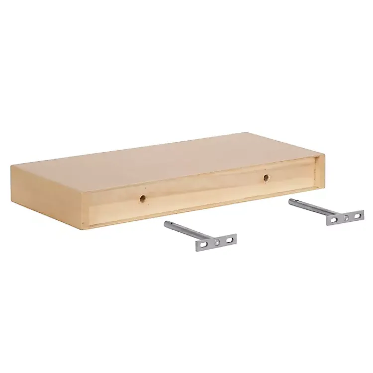 Kirklands Home Natural Wood 2-pc. Floating Shelves, 18 in.