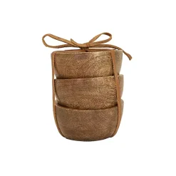 Kirklands Home Natural Wood Pinch Bowls, Set of 3 Brown New