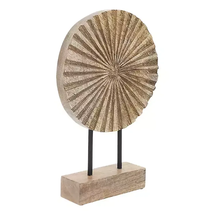 Statues & Figurines>Kirklands Home Natural Wood Pinwheel Figurine Tan