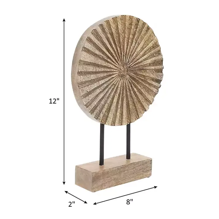 Statues & Figurines>Kirklands Home Natural Wood Pinwheel Figurine Tan