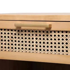 Kirklands Home Natural Wood Rattan Nightstand Brown Online