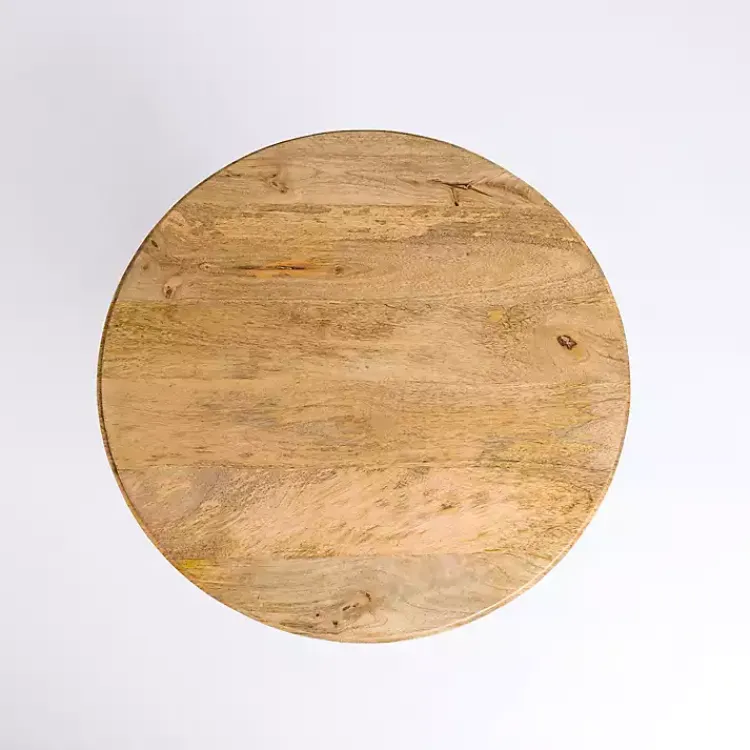 Kirklands Home Natural Wood Round Dori Side Table Tan Outlet