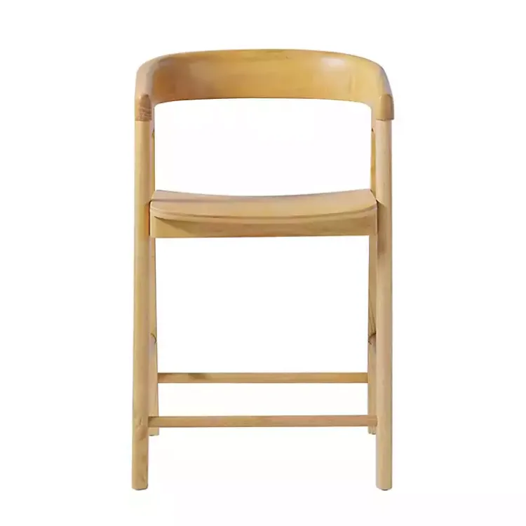 Kirklands Home Natural Wood Rounded Modern Counter Stool Tan Outlet