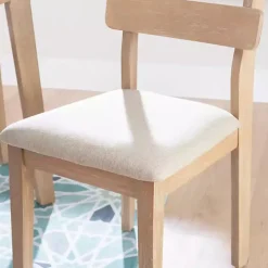 Kirklands Home Natural Wood Slatted Back Dining Chairs, Set of 2 Gray