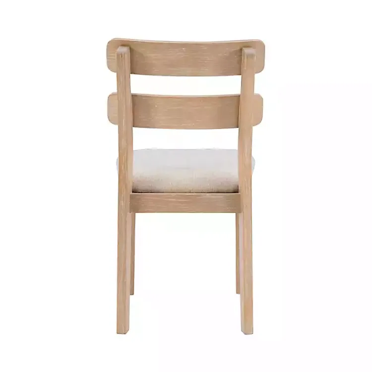 Kirklands Home Natural Wood Slatted Back Dining Chairs, Set of 2 Gray