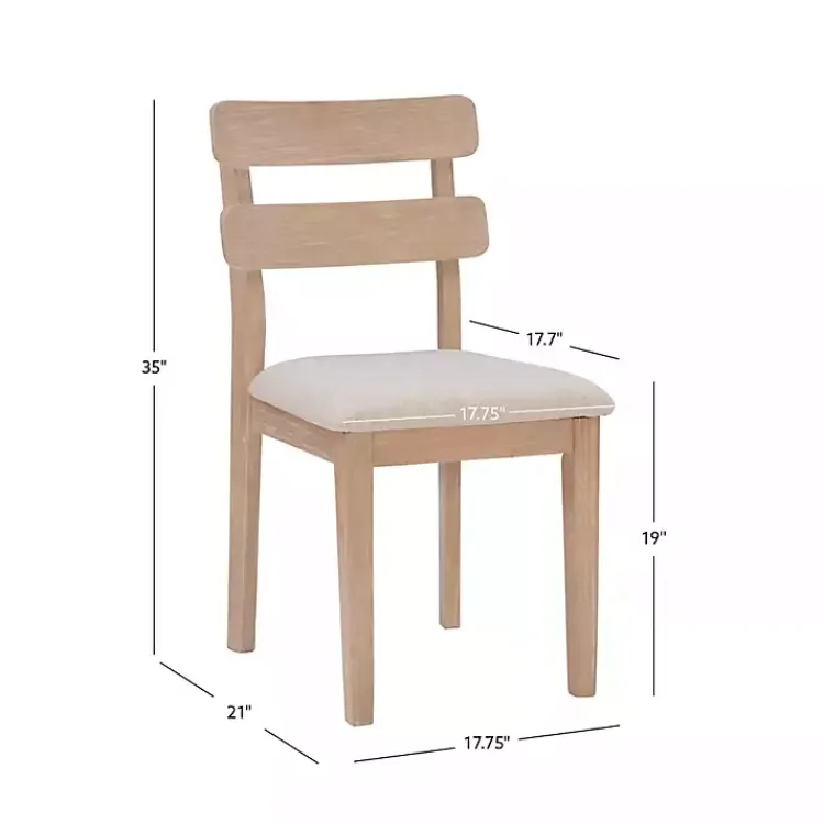 Kirklands Home Natural Wood Slatted Back Dining Chairs, Set of 2 Gray