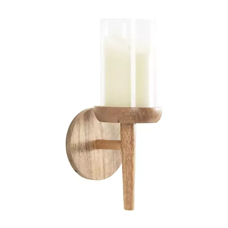 Sconces>Kirklands Home Natural Wood Torch Sconce