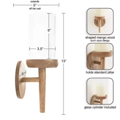Sconces>Kirklands Home Natural Wood Torch Sconce