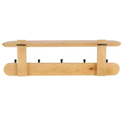 Kirklands Home Natural Wood Wall Shelf with Hooks Best