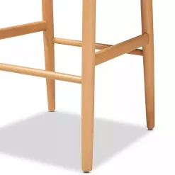 Kirklands Home Natural Wood Woven Yarn Seat Bar Stools, Set of 2 Tan Discount