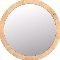 Kirklands Home Natural Wood Wrapped Mila Wall Mirror New