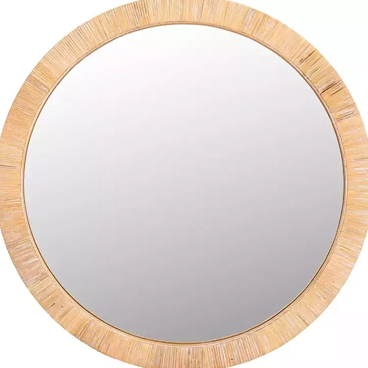 Kirklands Home Natural Wood Wrapped Mila Wall Mirror New