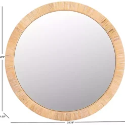 Kirklands Home Natural Wood Wrapped Mila Wall Mirror New