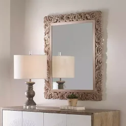 Kirklands Home Natural Wooden Beveled Wall Mirror Online