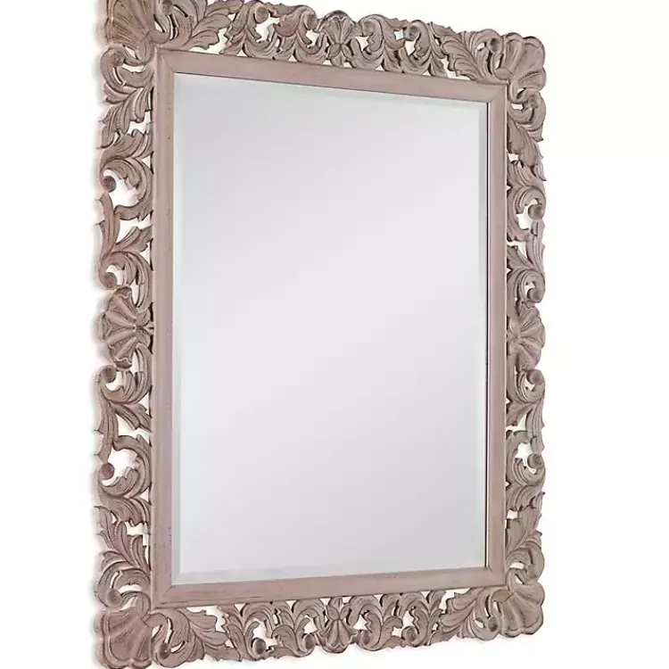 Kirklands Home Natural Wooden Beveled Wall Mirror Online