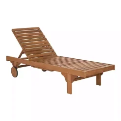 Kirklands Home Natural Wooden Chaise with Table and Navy Cushion Blue Online