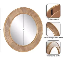 Kirklands Home Natural Woodgrain Round Wall Mirror Brown Online