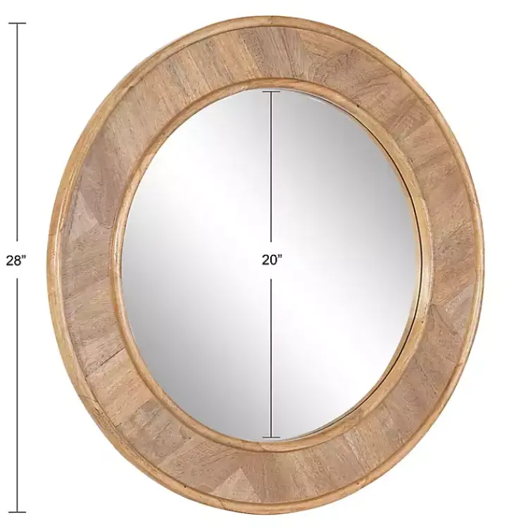 Kirklands Home Natural Woodgrain Round Wall Mirror Brown Online