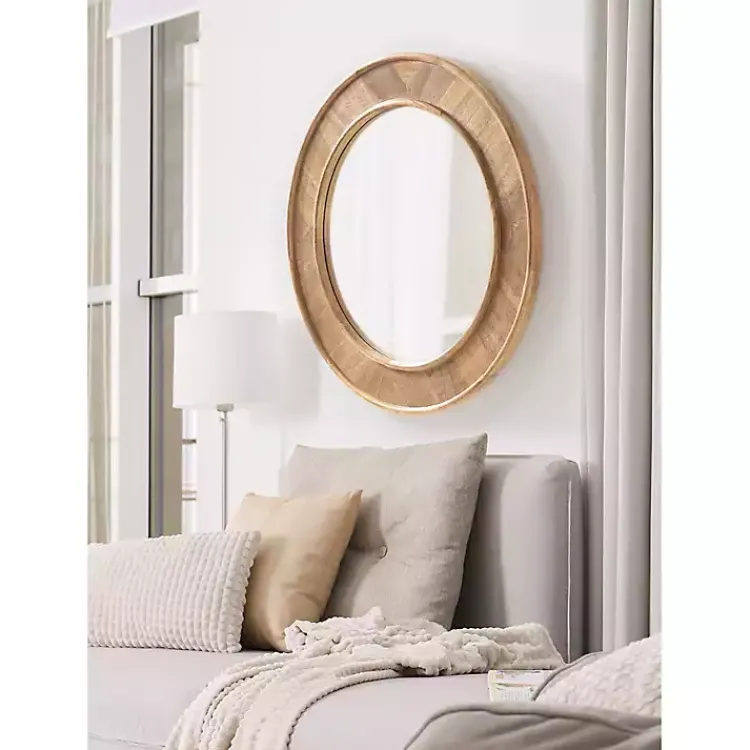 Kirklands Home Natural Woodgrain Round Wall Mirror Brown Online