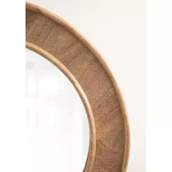Kirklands Home Natural Woodgrain Round Wall Mirror Brown Online