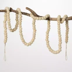 Christmas Tree Decorations>Kirklands Home Natural Wool Ball Tree Garland Tan
