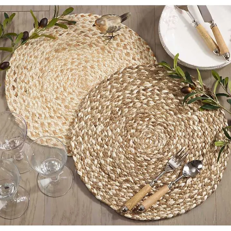 Kirklands Home Natural Woven Jute Placemats, Set of 4 Tan Online