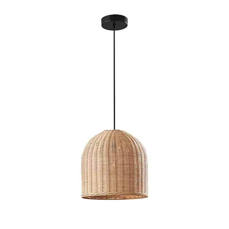 Kirklands Home Natural Woven Rat Pendant Light Tan Sale