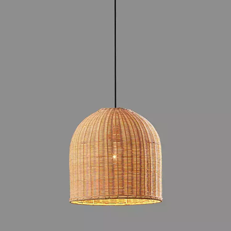 Kirklands Home Natural Woven Rat Pendant Light Tan Sale